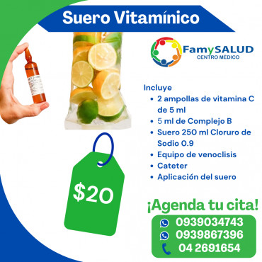 Aplicado vía intravenosa por profesionales, el suero vitamínico llega directo a tus células, brindando beneficios inmediatos, fortalece tus defensas con esta Megadosis de Vitamina C + Complejo B.