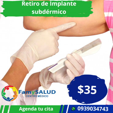 El retiro del implante es un procedimiento rápido y seguro, el control de tu salud reproductiva está en tus manos!