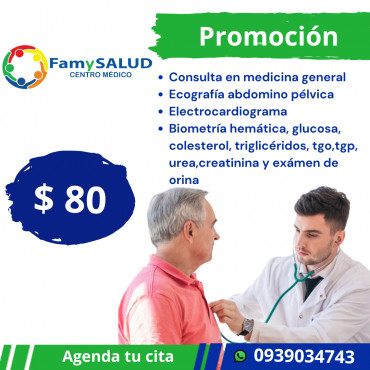 Detecta a tiempo cualquier condición y mantén tu bienestar bajo control con nuestro completo paquete de salud.