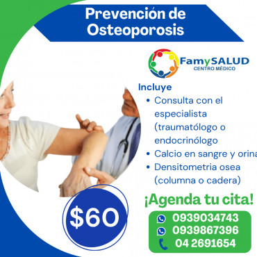 La osteoporosis puede debilitar tus huesos y aumentar el riesgo de fracturas, realizate un chequeo ¡ya!